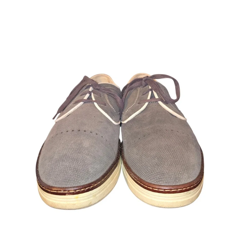 Johnston & Murphy Denby Lace Up Sneakers Mens 9M Gray Perforated Suede 27-1447